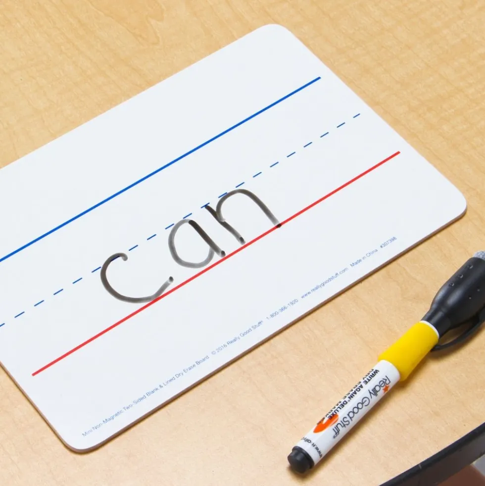 Really Good Stuff® Mini Non-Magnetic 9"x 6" 2-Sided Blank And Lined Dry Erase Boards - Set Of 12