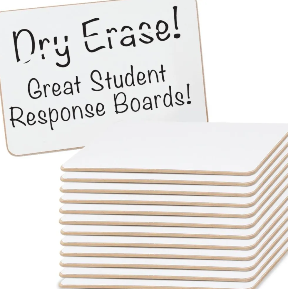 Really Good Stuff® Mini Non-Magnetic 6" By 9" One-Sided Dry Erase Boards - Set Of 12