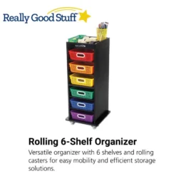 Really Good Stuff® Multi-Use Rolling Organizer With 6 Shelves