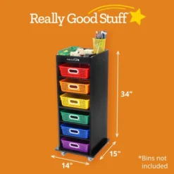 Really Good Stuff® Multi-Use Rolling Organizer With 6 Shelves