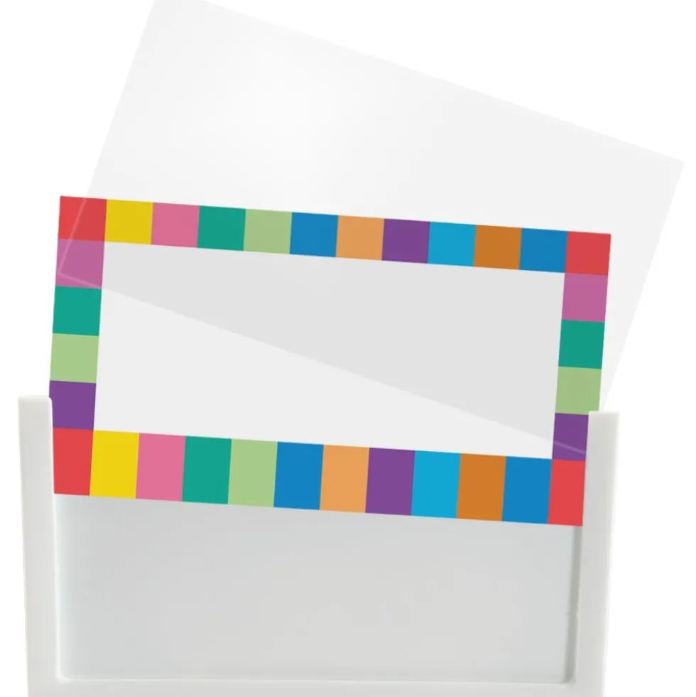 Really Good Stuff® 12-Pack Universal Basket And Bin Label Holders With Labels