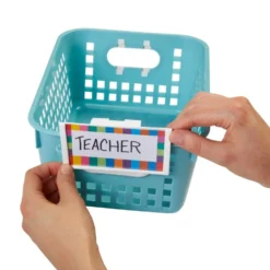 Really Good Stuff® 12-Pack Universal Basket And Bin Label Holders With Labels