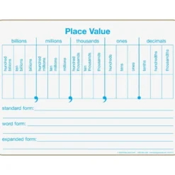 Really Good Stuff® Place Value Dry-Erase Boards - 6 Boards