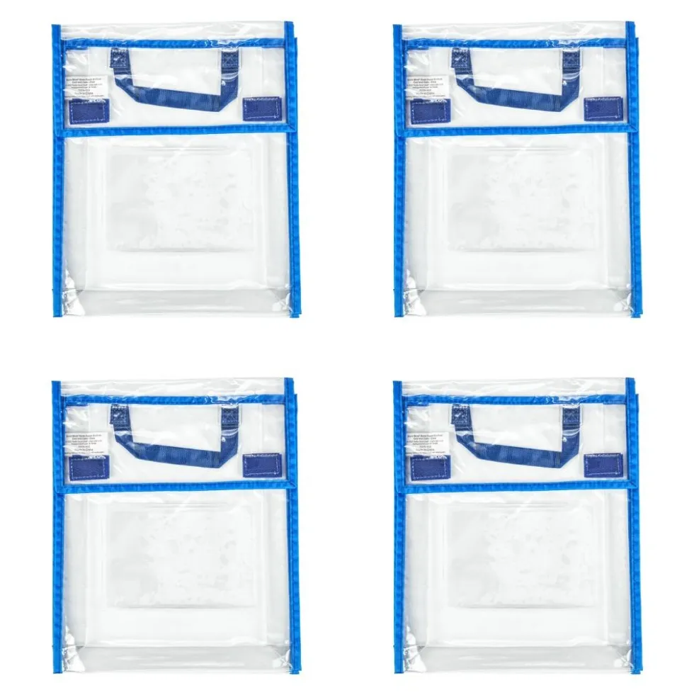Really Good Stuff® Store More® Medium Clear Book Pouch Cool and Calm - 4 Pack