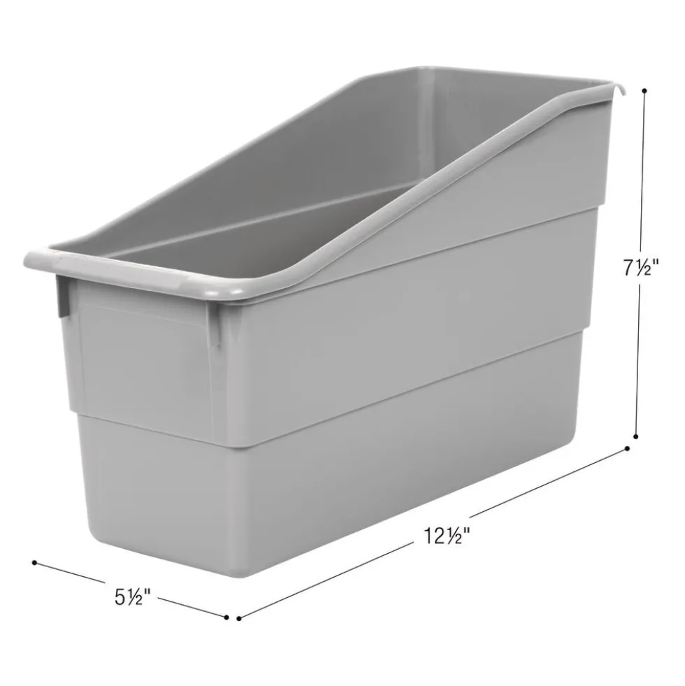 Really Good Stuff® Three Tier Shelf Storage with Pebble Durable Book & Binder Holders