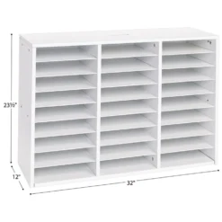 Really Good Stuff® White 27-Slot Mail Center With Boho Trays