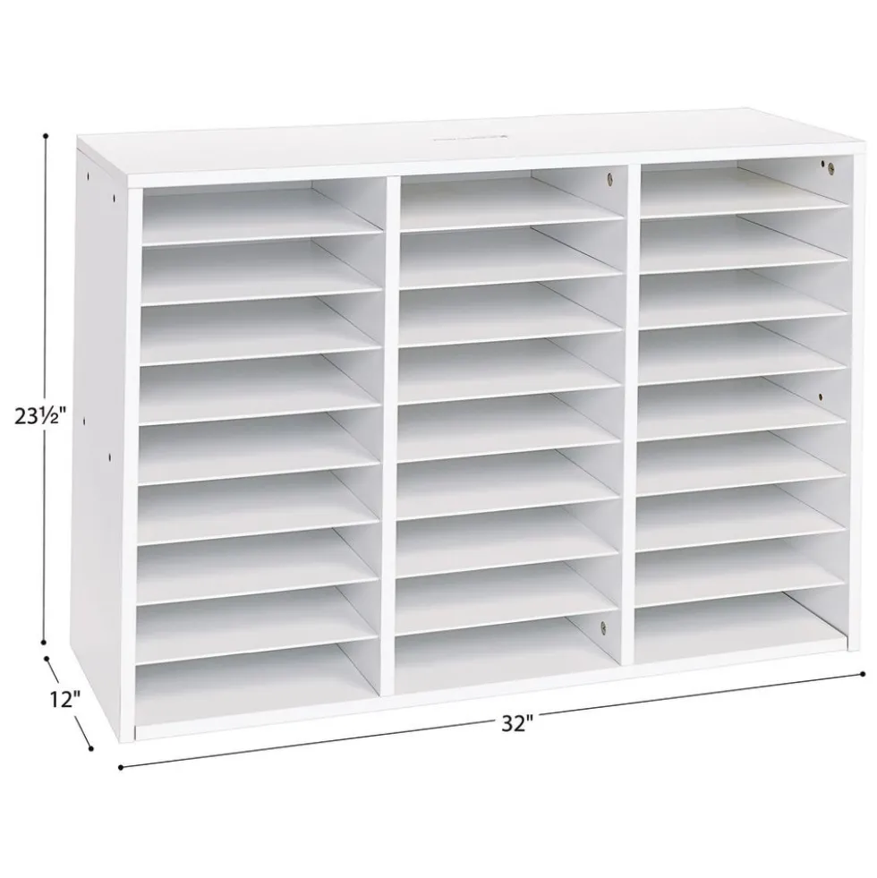 Really Good Stuff® White 27-Slot Mail Center With Boho Trays