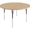 48" Round Activity Table with Adjustable Swivel Glide Legs - Maple/Maple