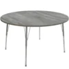 48" Round Activity Table with Adjustable Swivel Glide Legs - Light Gray Wood/Silver