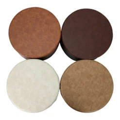 18" Round Ottoman 16" Height Distressed, 4-Piece - Distressed Assorted