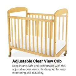 Serenity™ Adjustable Clear View Crib Natural