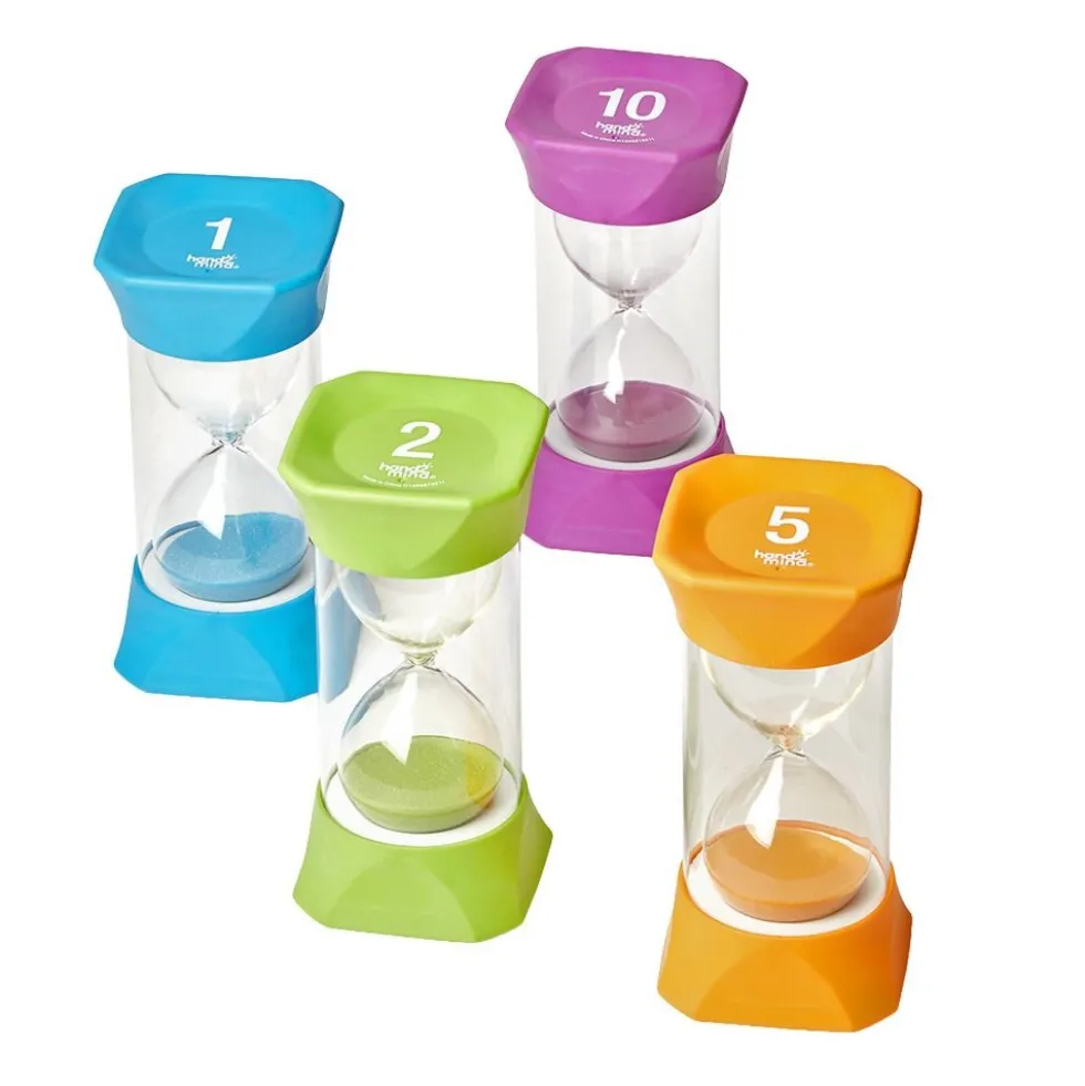 Set of 4 Sand Timers - 1, 2, 5, and 10 minutes
