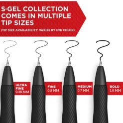 Sharpie® S-Gel, Gel Pens, Medium Point (0.7mm), Black Ink Gel Pen, 2 Count