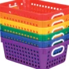 27-Slot Mail And Supplies Center With 6 Cubbies And Baskets - 6 Colors