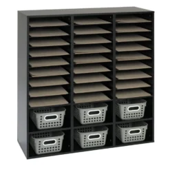 27-Slot Mail And Supplies Center With 6 Cubbies