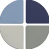 SoftScape Pie Ottoman 12" Height, 4-Piece - Navy/Powder Blue