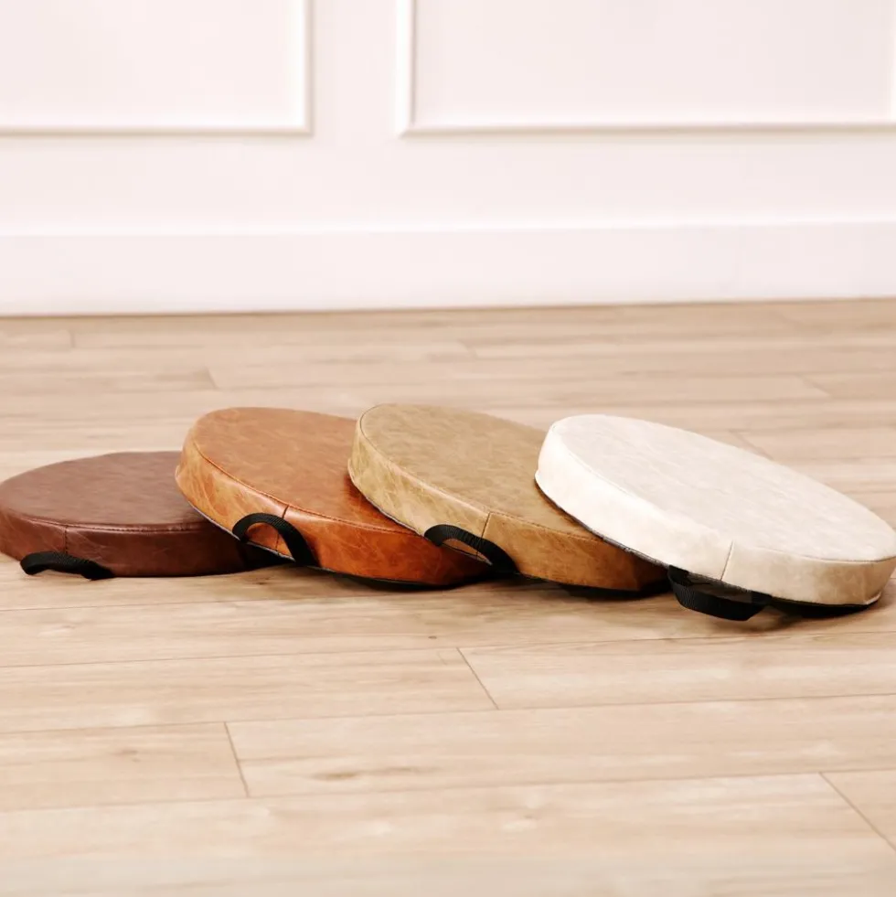 SoftScape 15" Round Floor Cushions, 4-Piece - Distressed Assorted