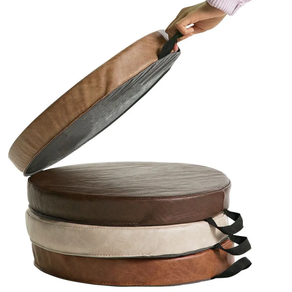 SoftScape 15" Round Floor Cushions, 4-Piece - Distressed Assorted