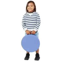 SoftScape 15" Round Floor Cushions, 4-Piece - Navy/Powder Blue