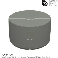 SoftScape 18" Round Ottoman 12" Height - Gray