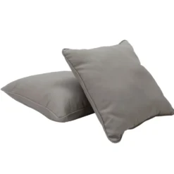 15" Square Indoor/Outdoor Pillow, 2 Pack - Grey