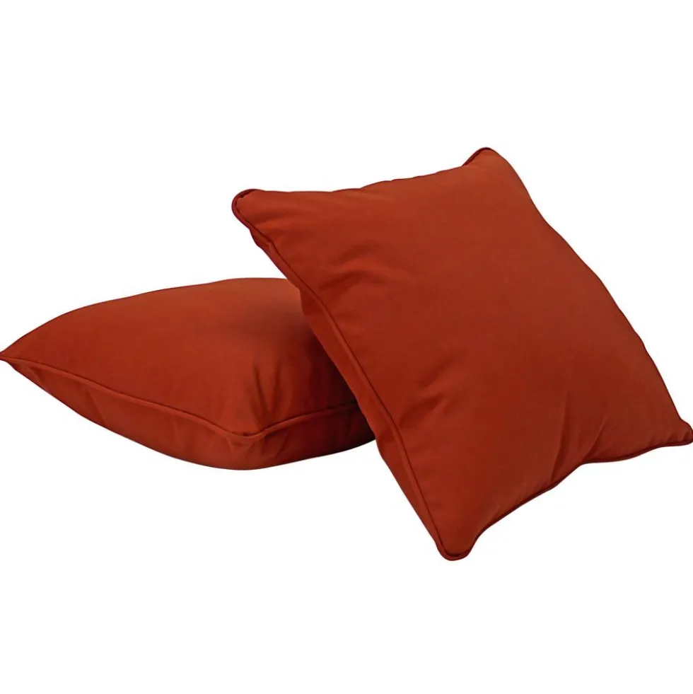 15" Square Indoor/Outdoor Pillow, 2 Pack - Rust Red