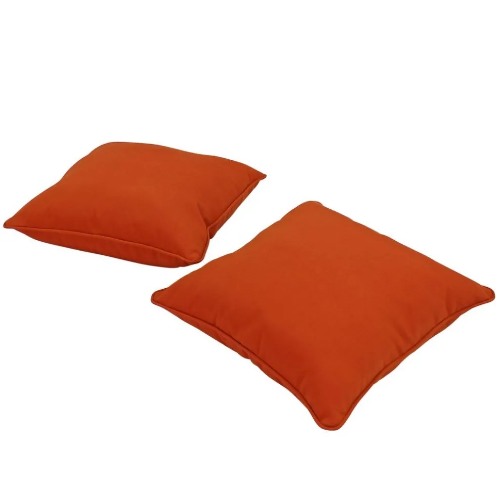 15" Square Indoor/Outdoor Pillow, 2 Pack - Burnt Orange