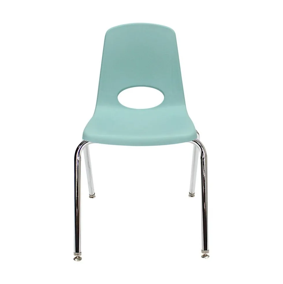18" Stack Chair with Swivel Glides, 4-Pack-Seafoam
