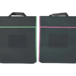 Store More® Large Book Pouches And Labels - Black With Neon Trim - Set Of 12
