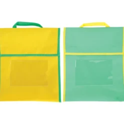 Store More® Medium Book Pouches And Labels - Primary Colors - Set Of 12