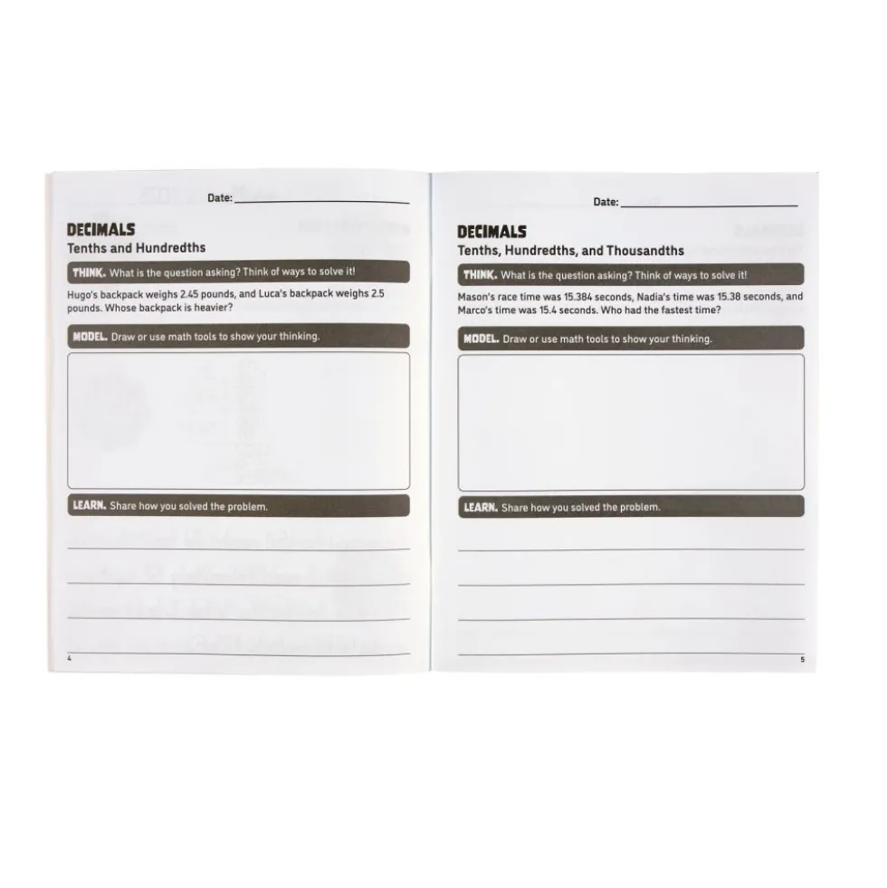 Think. Model. Learn.™ 4-5 Math Journals - Set of 12