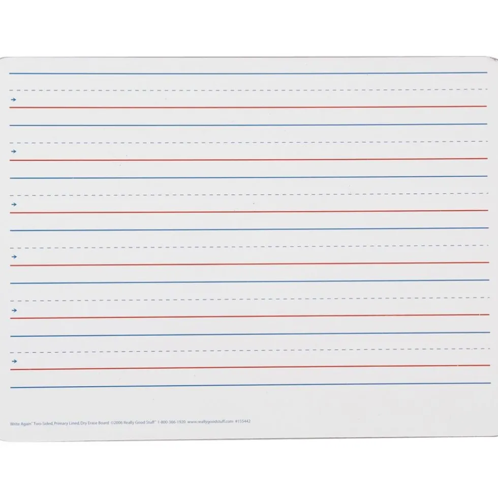 Two-Sided Primary-Lined Dry Erase Boards - Set Of 12