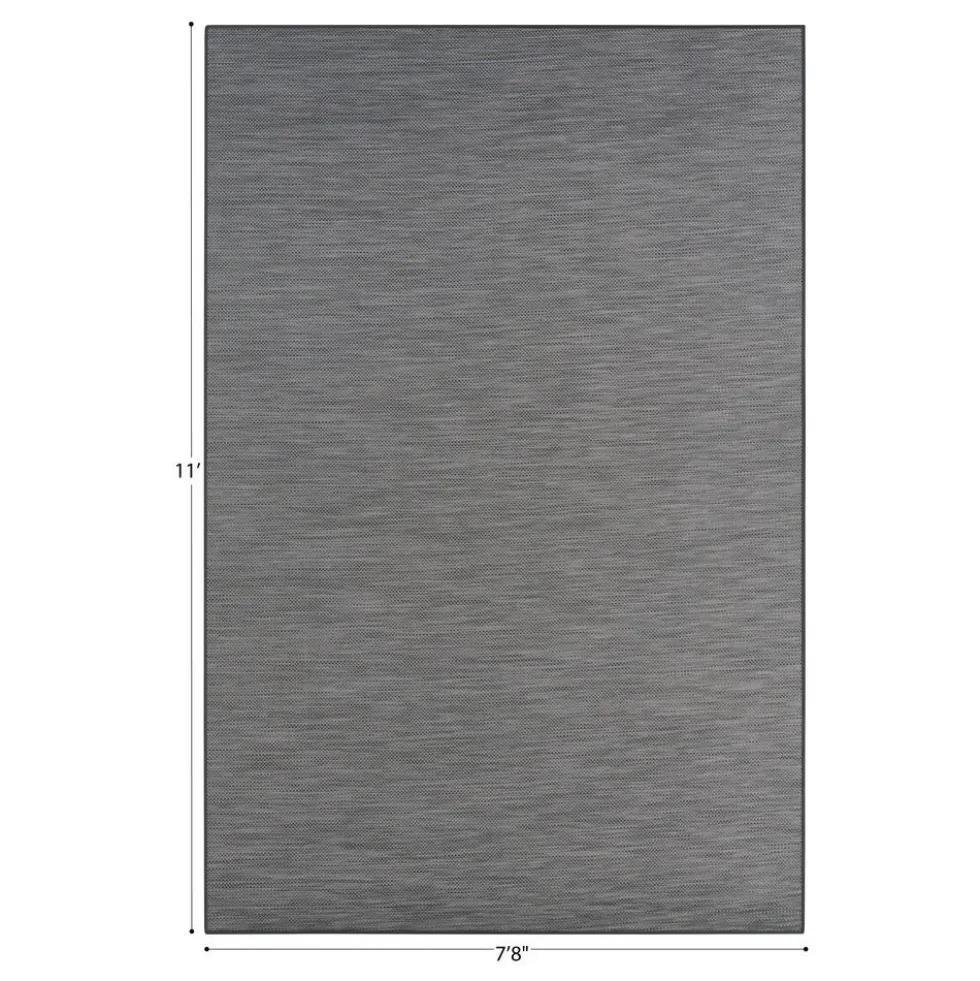 Water Mill 7'8" x 11" Indoor/Outdoor Rug in color Tungsten