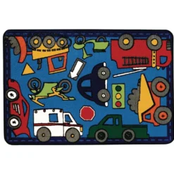 Wheels on the Go 4' x 6' Rectangle Kids Value Carpet