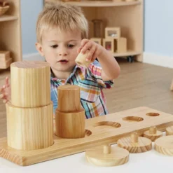 Wooden Toddler Sorting Pots - Set of 5 w/ tray