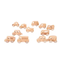 Wooden Vehicles, Set of 12 - Natural