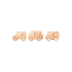Wooden Vehicles, Set of 12 - Natural