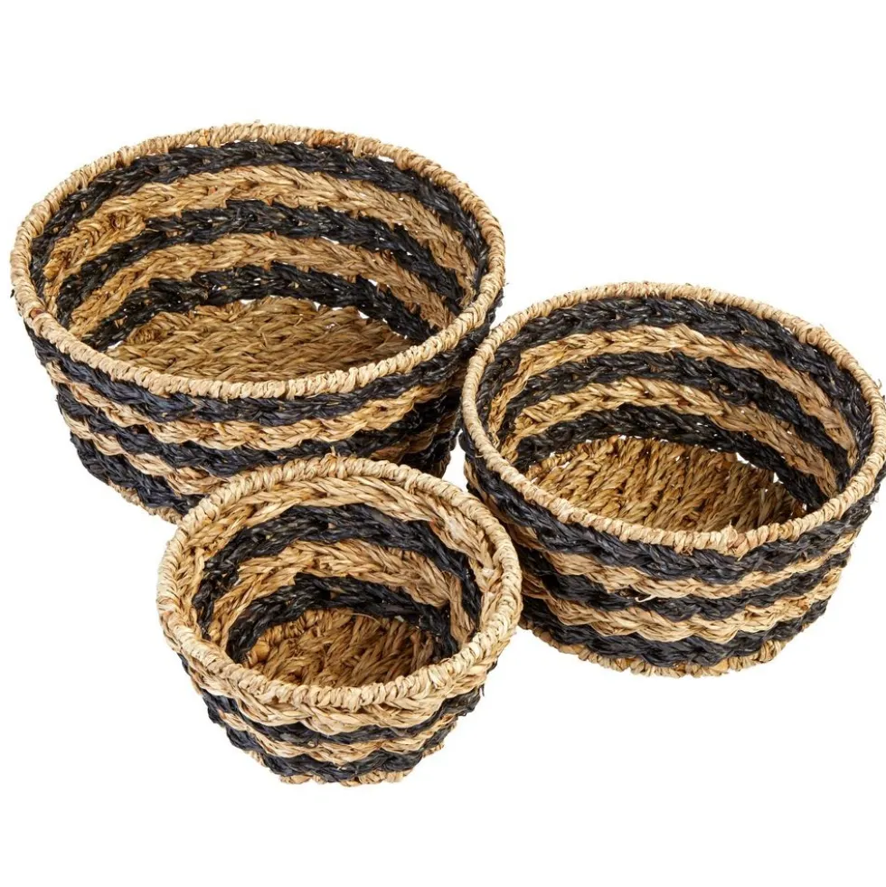 Woven Rush Grass Bowls - Set of 3