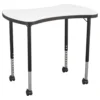 23" x 35" Bowtie Dry-Erase Adjustable Activity Table with Mobile Legs