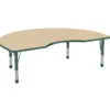 48" x 72" Kidney Activity Table with Adjustable Chunky Legs - Maple/Green