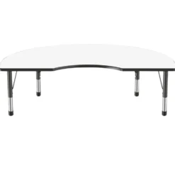 48" x 72" Kidney Dry-Erase Activity Table with Adjustable Chunky Legs - White/Black