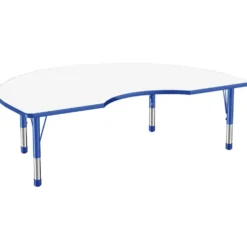 48" x 72" Kidney Dry-Erase Activity Table with Adjustable Chunky Legs - White/Blue