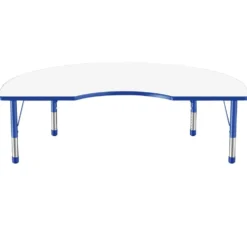 48" x 72" Kidney Dry-Erase Activity Table with Adjustable Chunky Legs - White/Blue