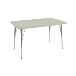 30" x 60" Rectangle Activity Table with Adjustable Swivel Glide Legs - Sanddrift/Silver