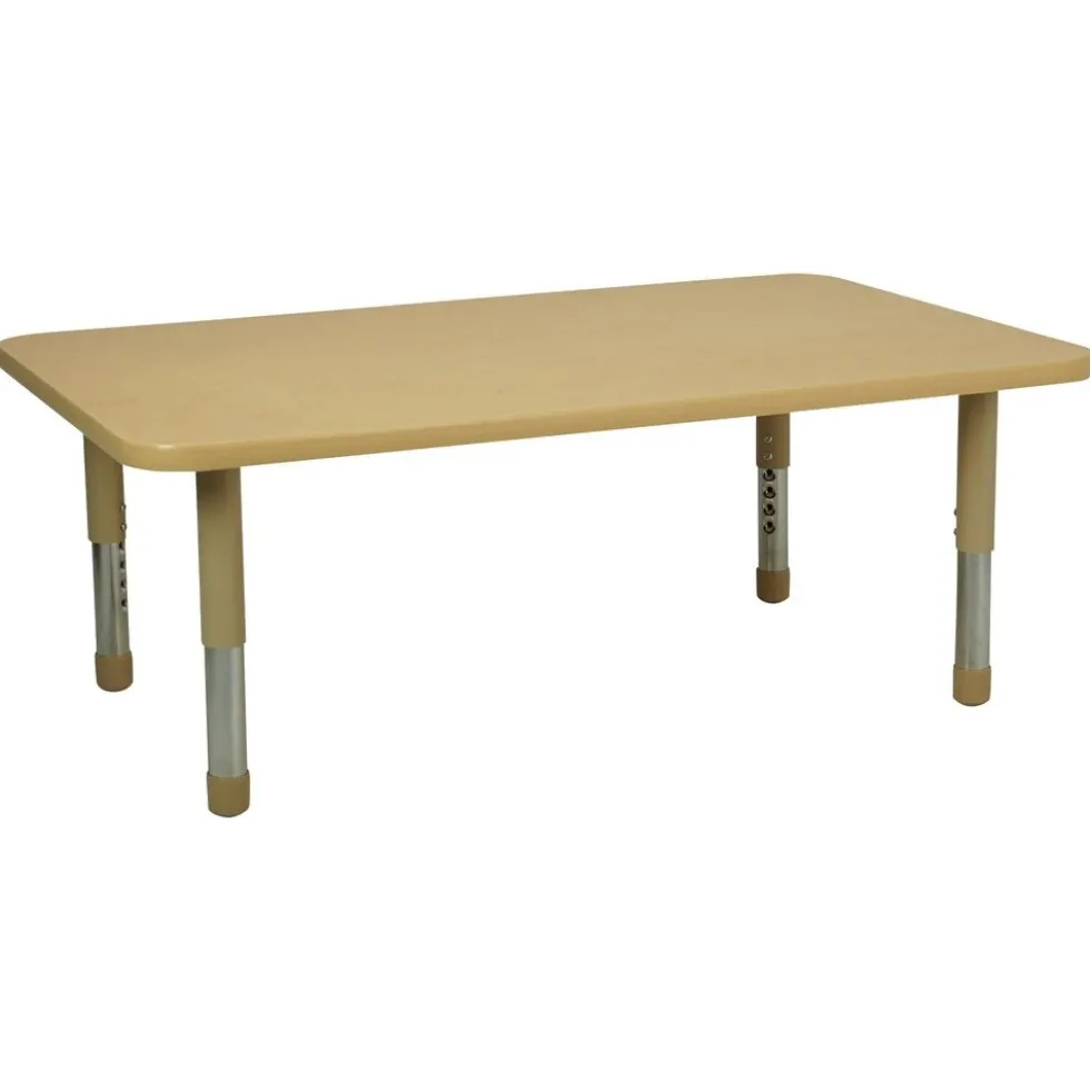 30" x 48" Rectangle Activity Table with Adjustable Tiny Tot Legs - Maple/Maple