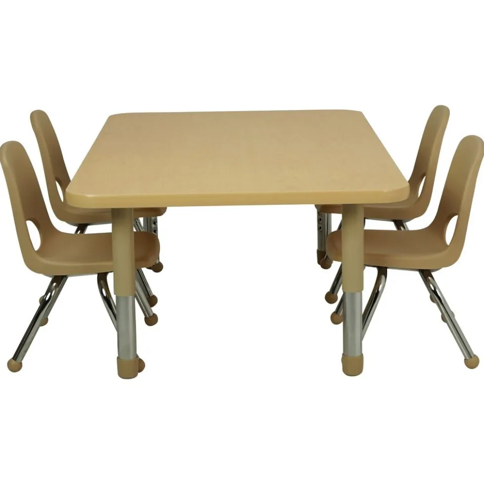 30" x 48" Rectangle Activity Table with Adjustable Tiny Tot Legs - Maple/Maple