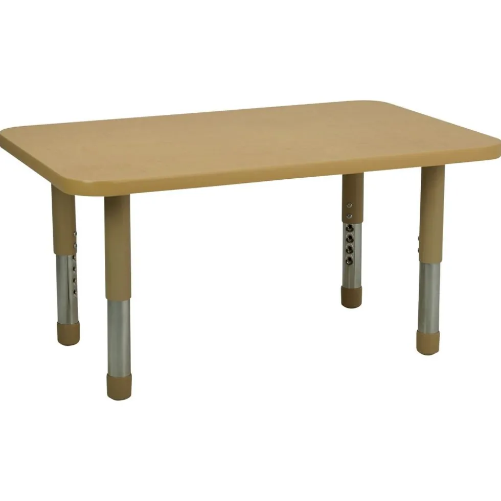 24" x 36" Rectangle Activity Table with Adjustable Tiny Tot Legs - Maple/Maple