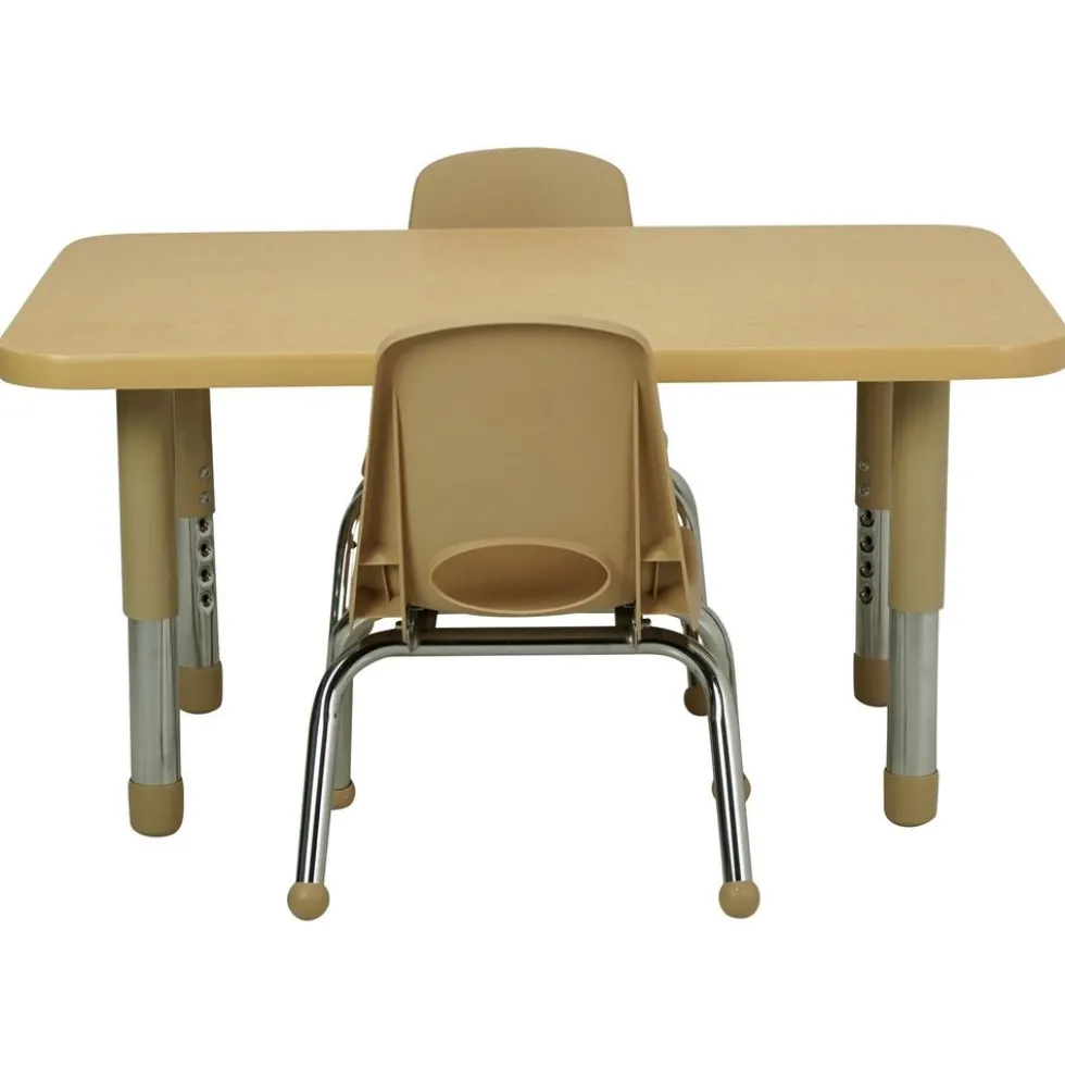 24" x 36" Rectangle Activity Table with Adjustable Tiny Tot Legs - Maple/Maple