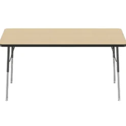 30" x 60" Rectangle Activity Table with Adjustable Swivel Glide Legs - Maple/Black