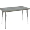 24" x 48" Rectangle Activity Table with Adjustable Swivel Glide Legs - Light Gray Wood/Silver